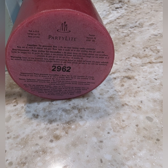 Party Lite pillar candle. Cranberry number S3523. 3x5 inches. Unused in box. - Picture 7 of 7